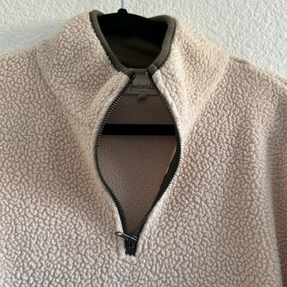 Madewell (Re)sourced Sherpa Half-Zip Sweatshirt